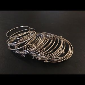 Bangle Bracelets 24 pc, Silver SS, 2 5/8” diameter